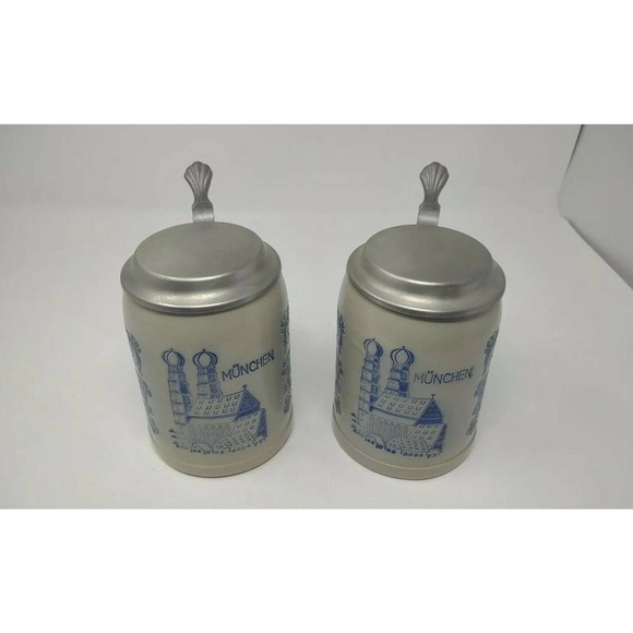 Goebel Other - Vintage Munchen (Munich) Beer Steins Lot Of 2 Merklebach Goebel Salt Glazed